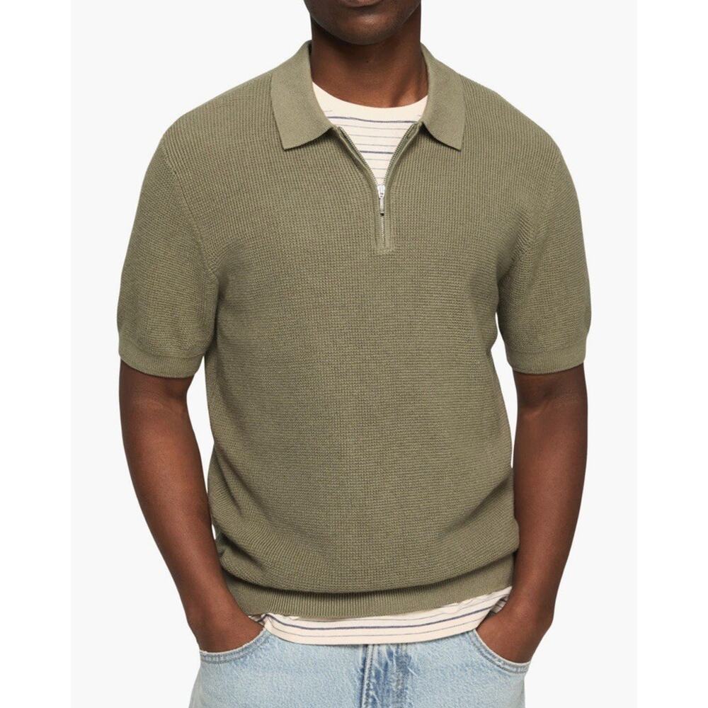 NN.07 Hansie SS Zip 6600 Organic Cotton Short Sleeve Polo Capers XL